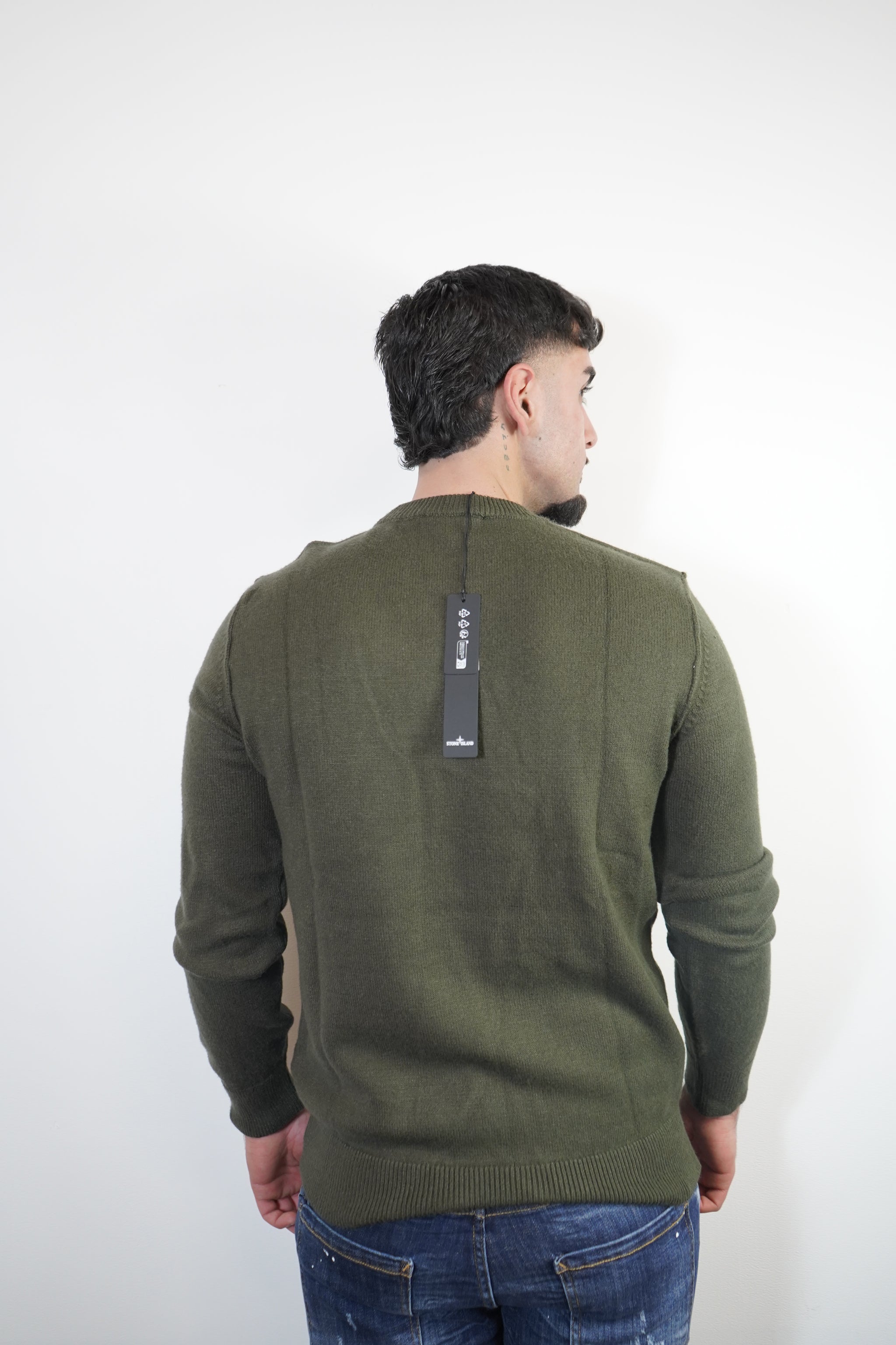 SWEATER STONE ISLAND GROEN WOL