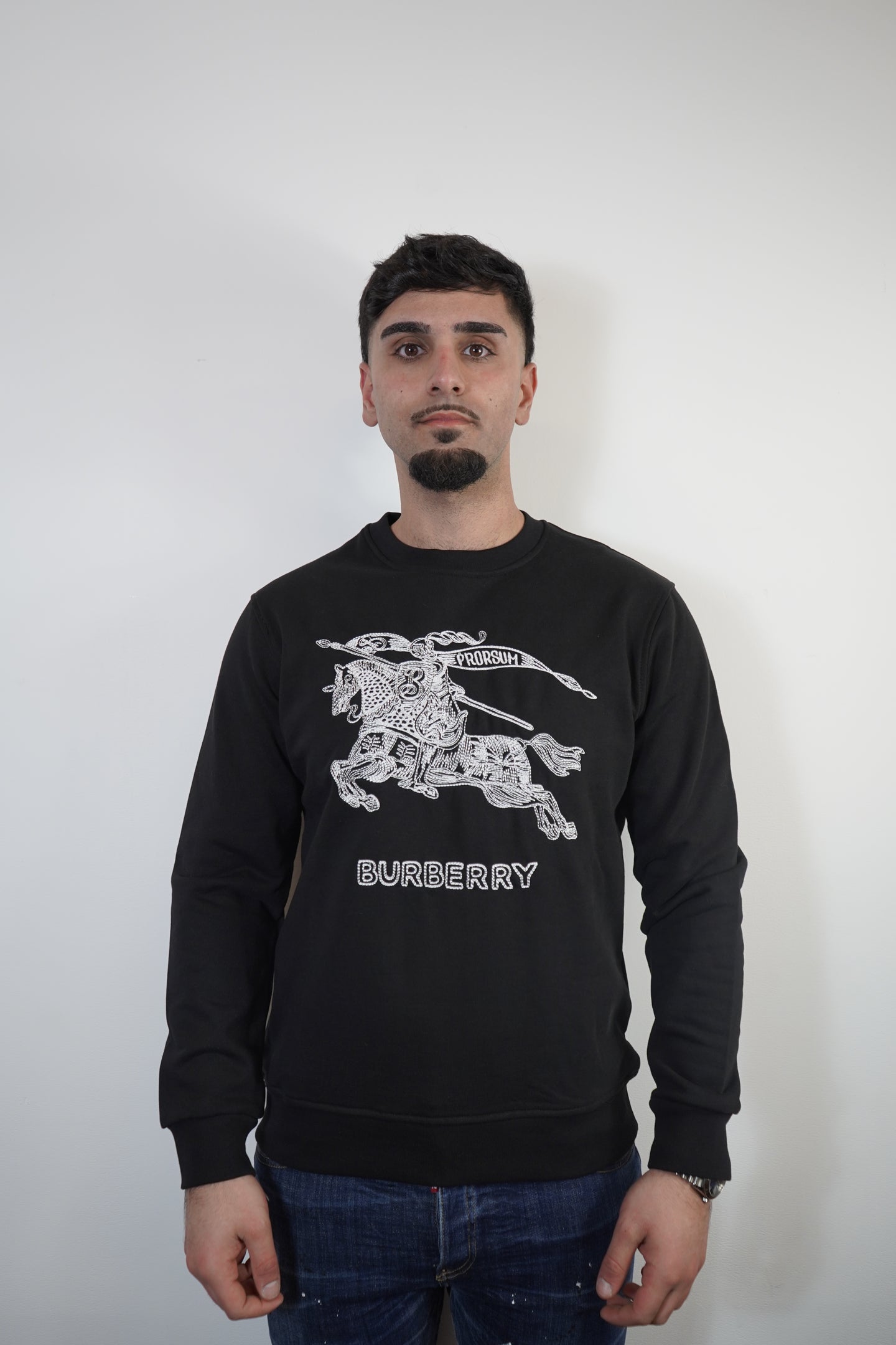 BURBERRY SWEATER BORDUUR ZWART