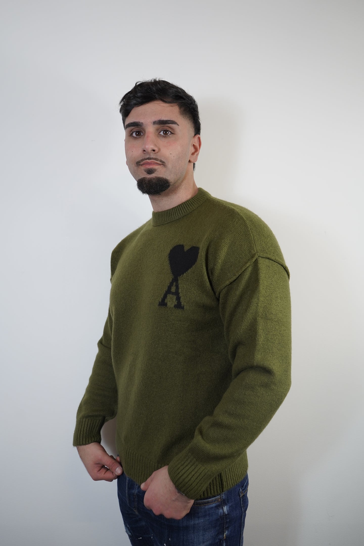 SWEATER AMI PARIS GROEN