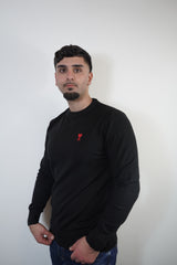 AMI SWEATER WOL GEBREID ZWART (fijngebreid)