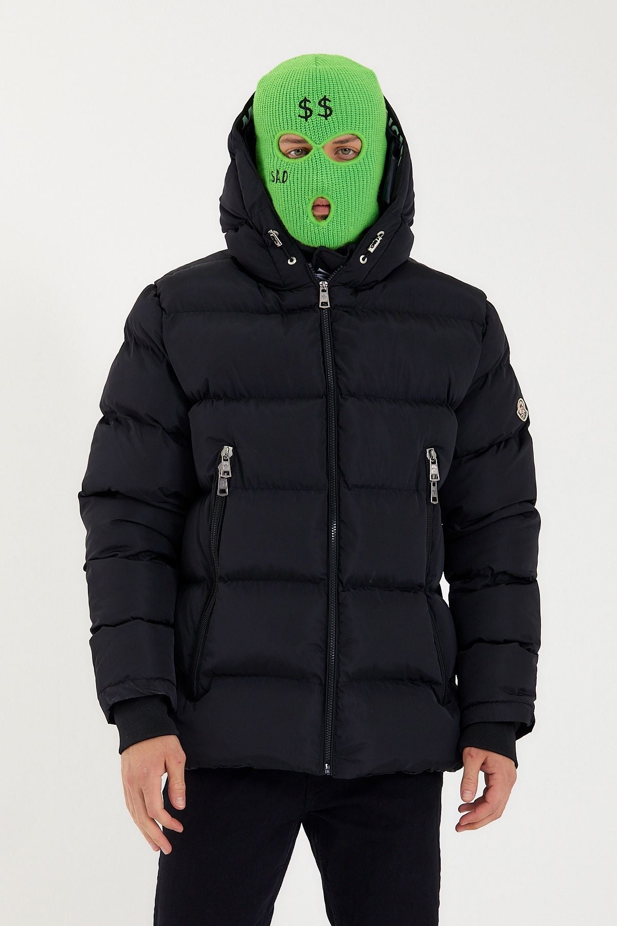 MONCLER WINTERJAS DUBBELRITS ZWART