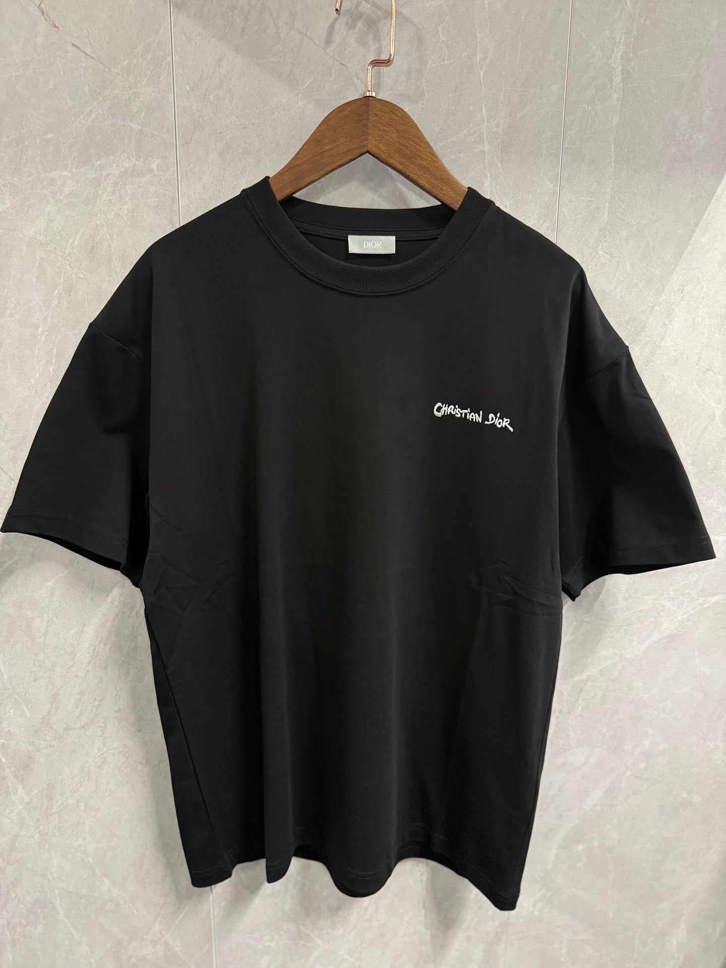 T-Shirt Christian Dior Tekst Zwart Wit