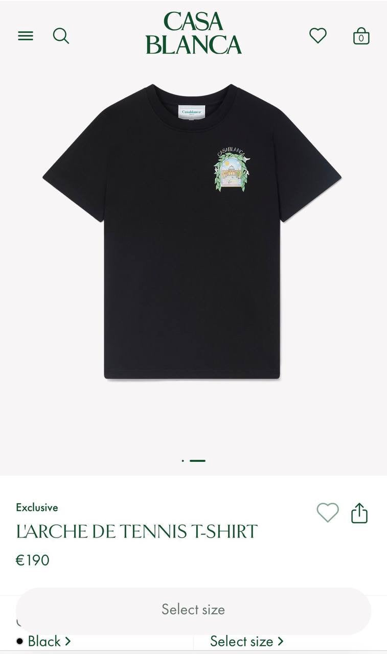 T-Shirt Casablanca Zwart (Paleis)
