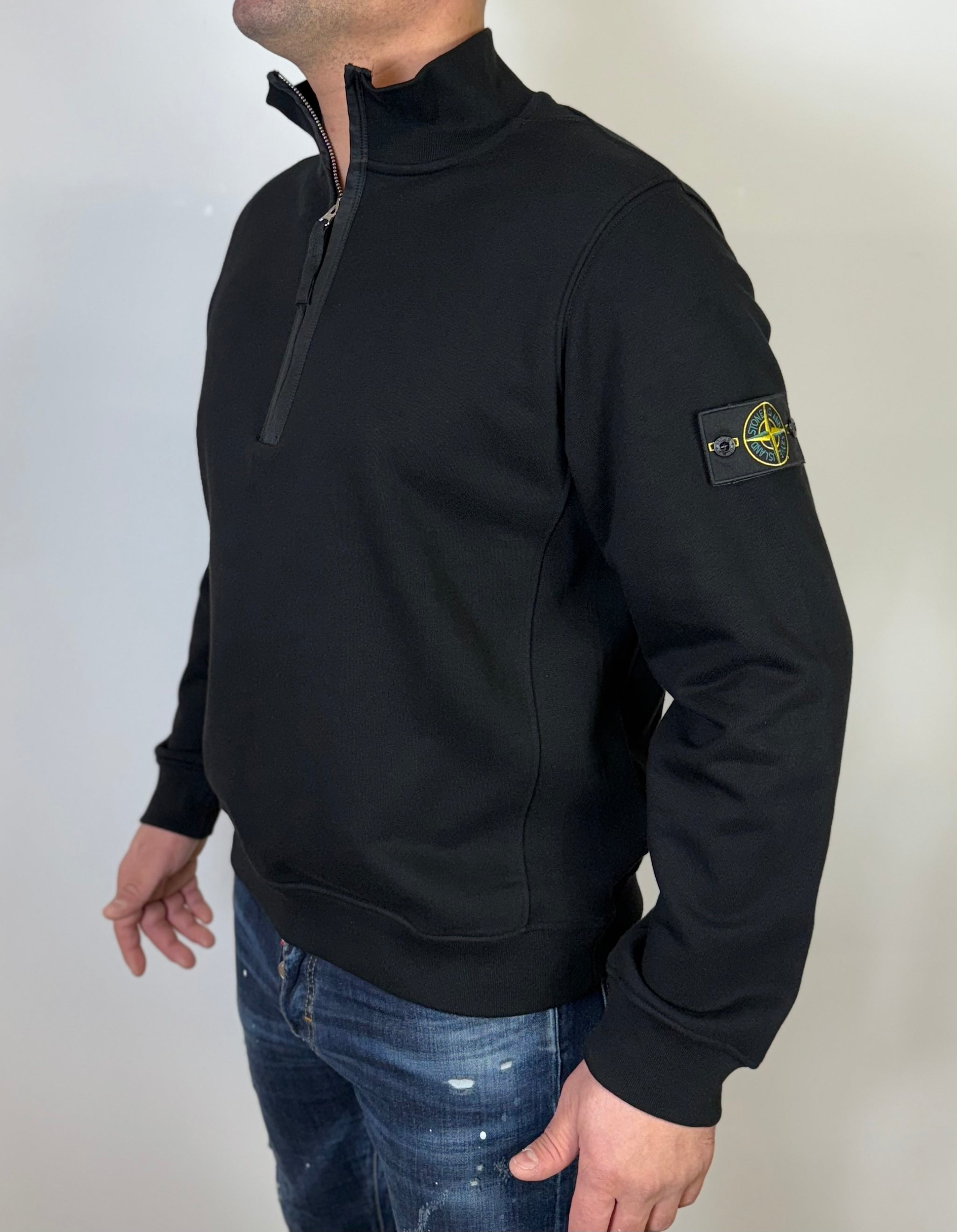 STONE ISLAND SWEATER ZIP ZWART ELITE