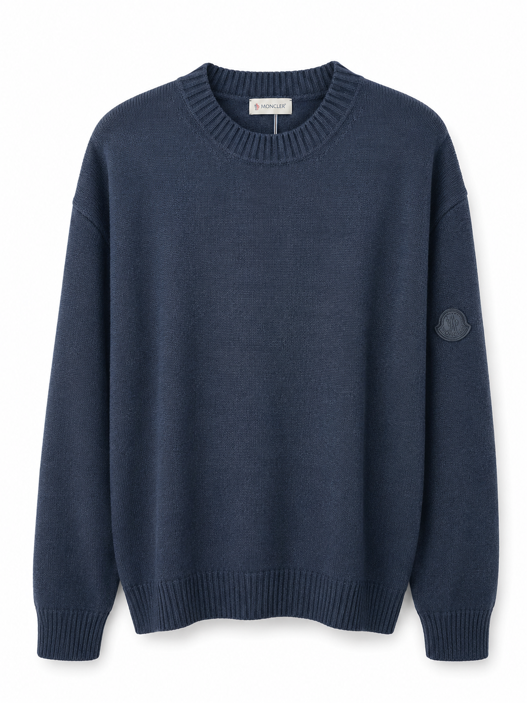 MONCLER TRIKO SWEATER FIJNGEBREID NAVY