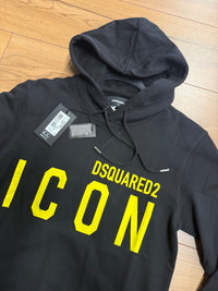 DSQUARED ICON HOODIE ZWART GEEL