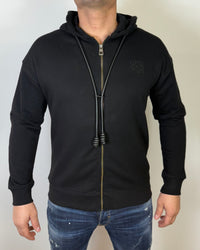 LOEWE VEST HOODIE MET RITS ZWART