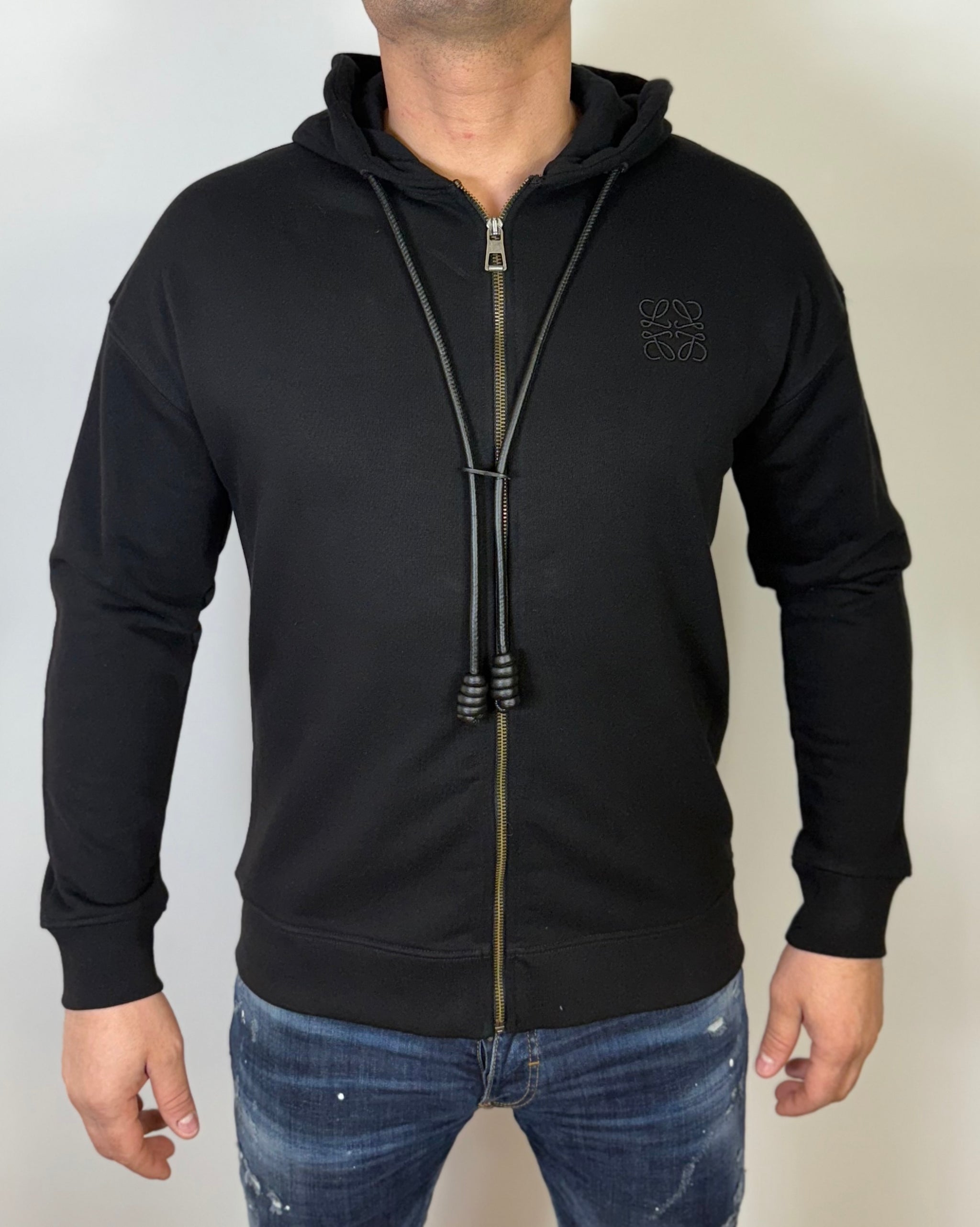 LOEWE VEST HOODIE MET RITS ZWART