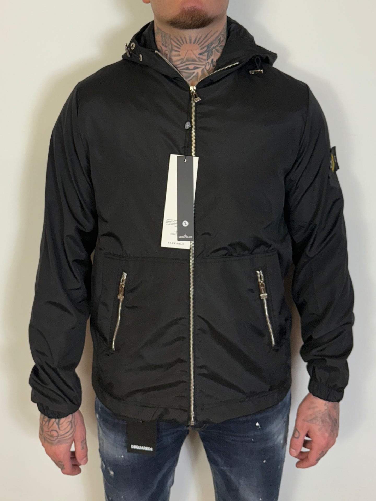 STONE ISLAND REGENJAS ZWART