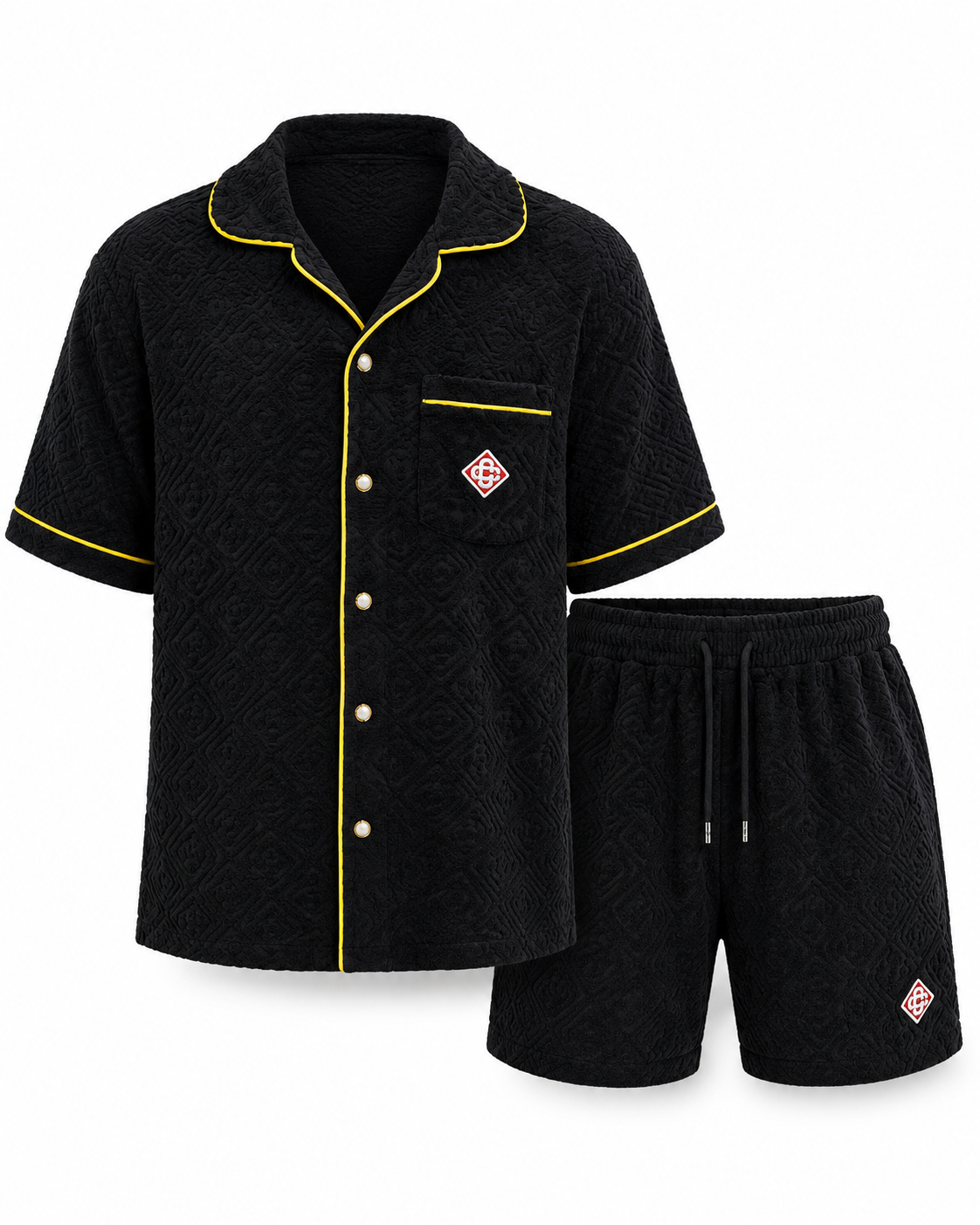 ZOMERSET CASABLANCA BADSTOF ZWART GEEL