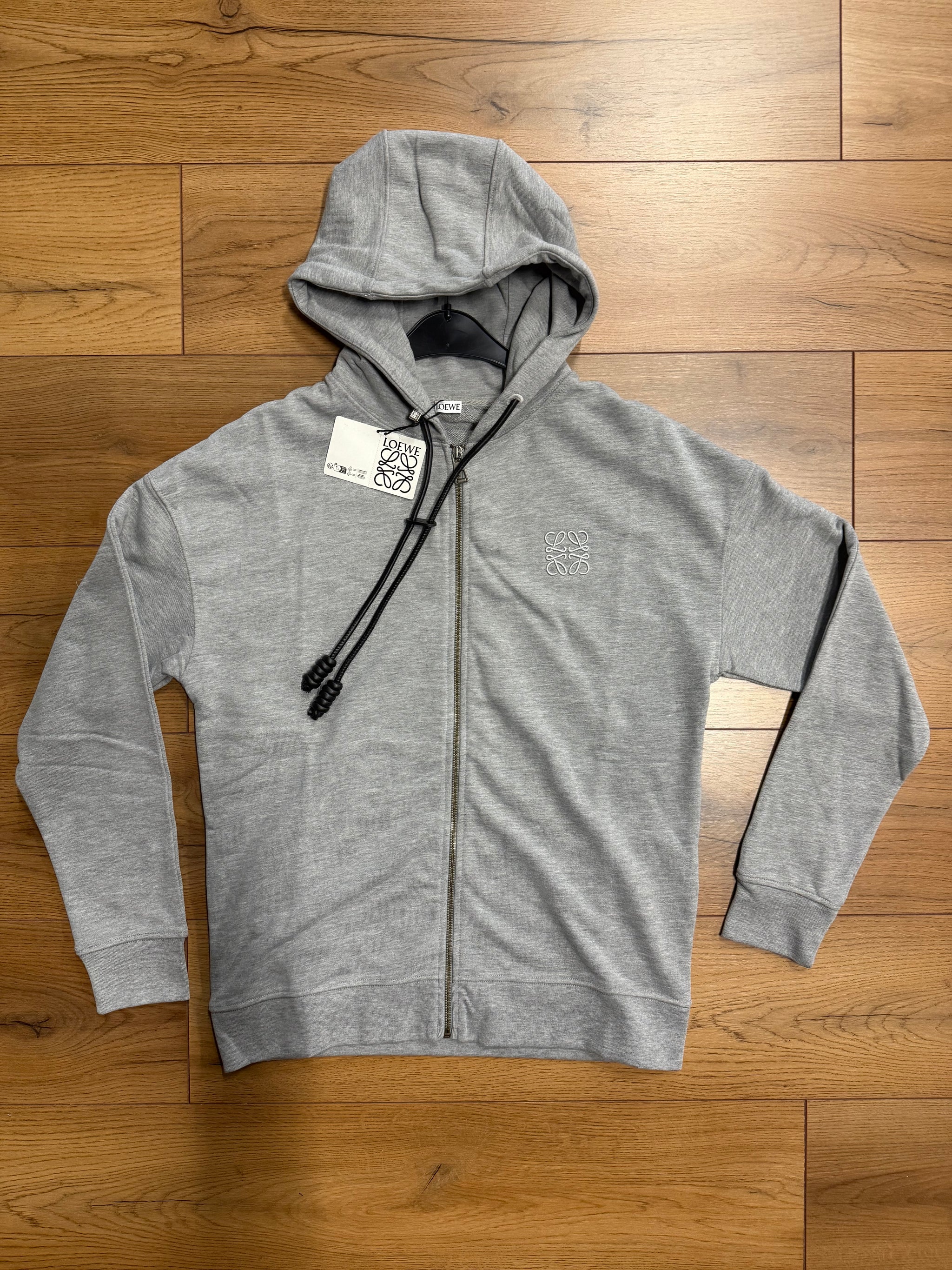 LOEWE VEST HOODIE MET RITS GRIJS
