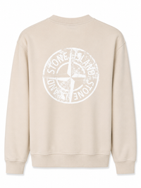 STONE ISLAND SWEATER (PRINT ACHTER) BEIGE