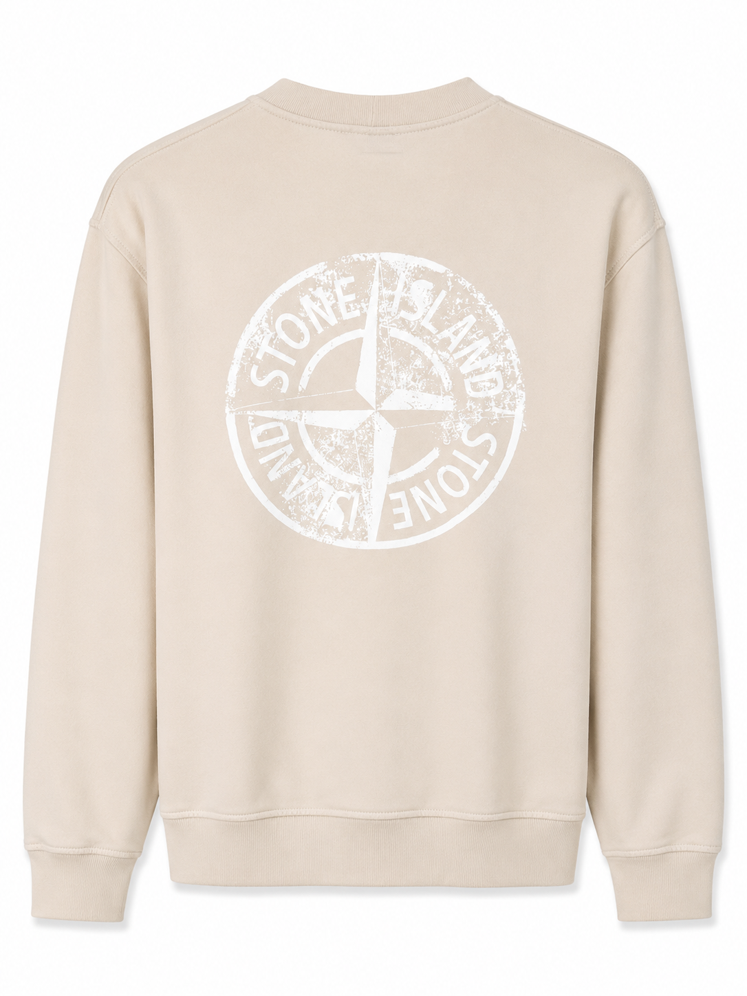 STONE ISLAND SWEATER (PRINT ACHTER) BEIGE