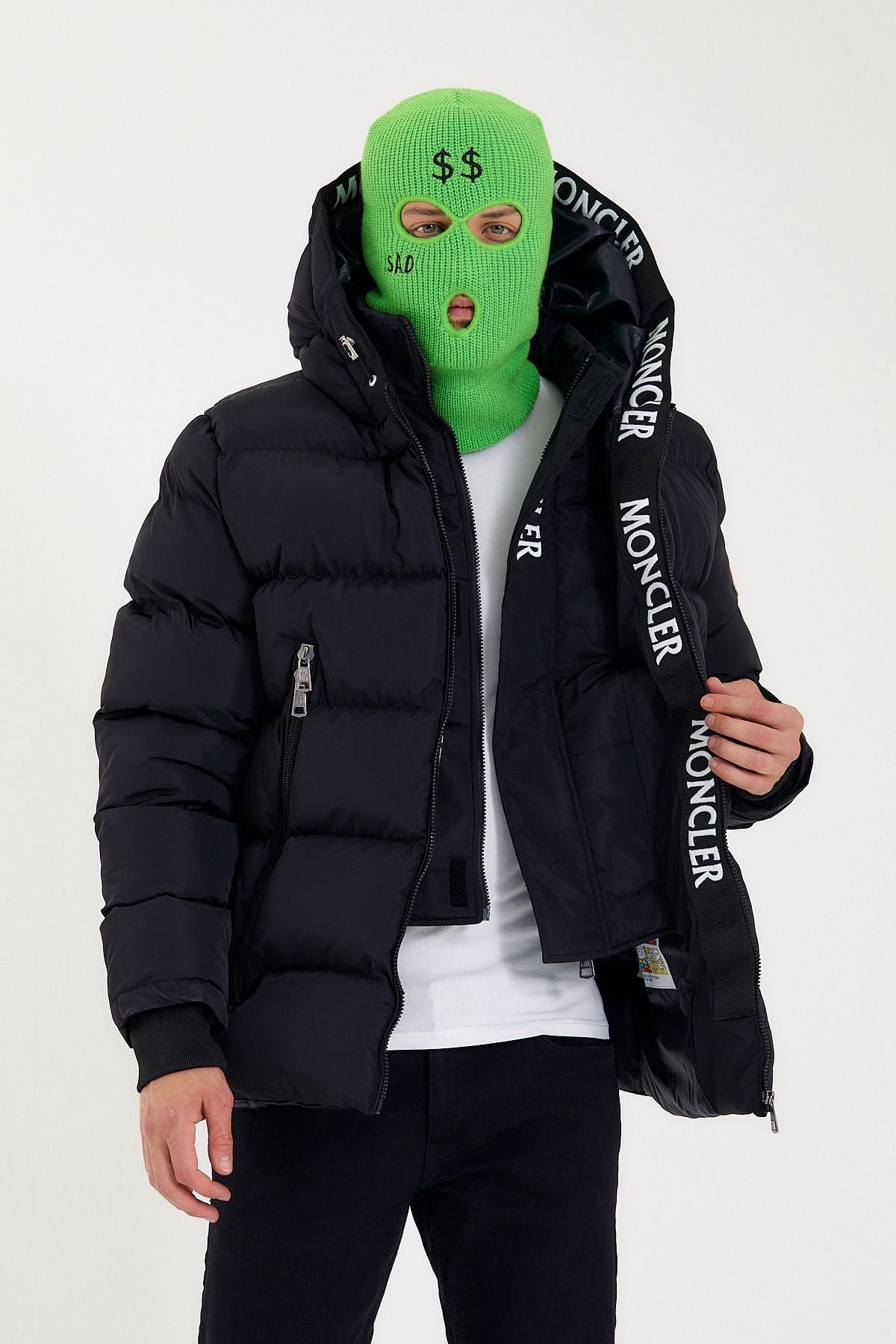 MONCLER WINTERJAS DUBBELRITS ZWART