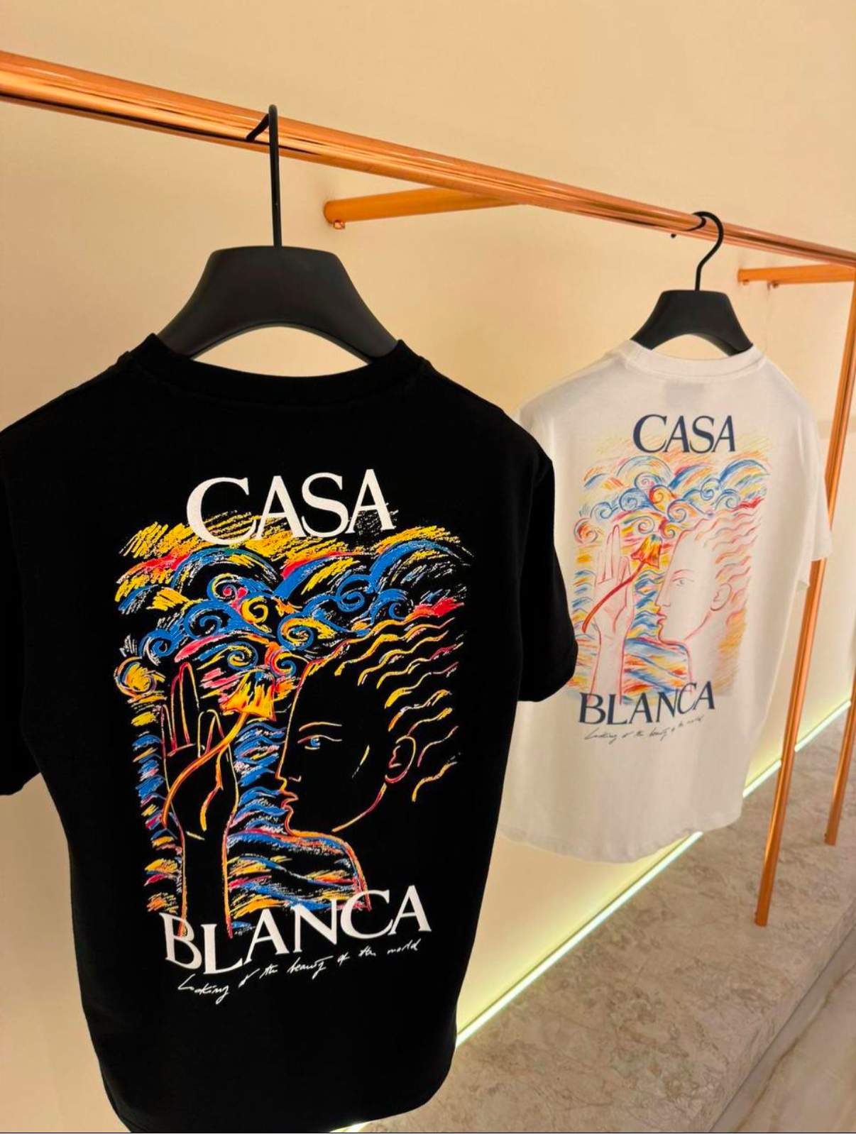Casablanca T-Shirt Zwart (face print)