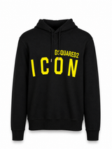 DSQUARED ICON HOODIE ZWART GEEL