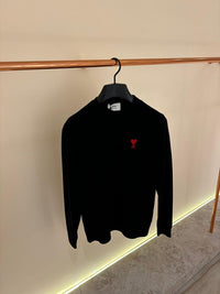 AMI SWEATER WOL GEBREID ZWART (fijngebreid)