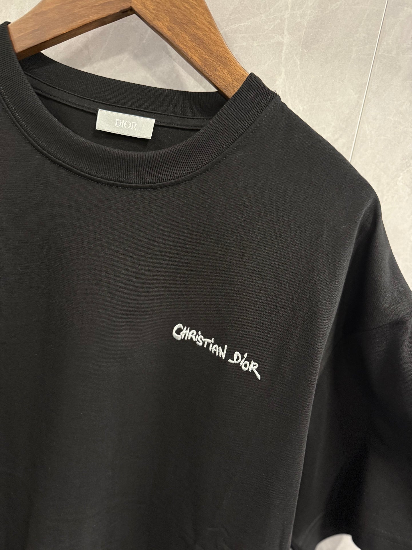 T-Shirt Christian Dior Tekst Zwart Wit