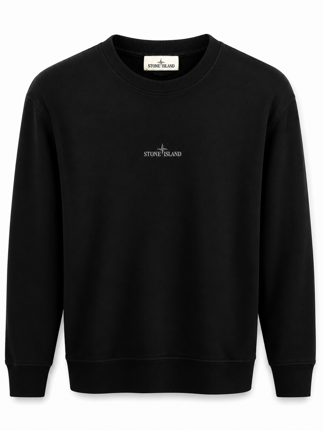 STONE ISLAND SWEATER (PRINT ACHTER) ZWART