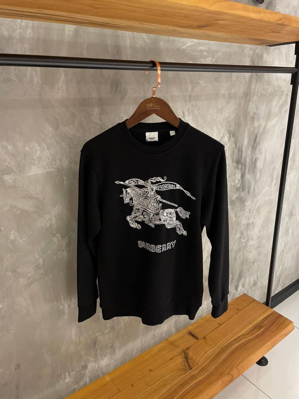 BURBERRY SWEATER BORDUUR ZWART