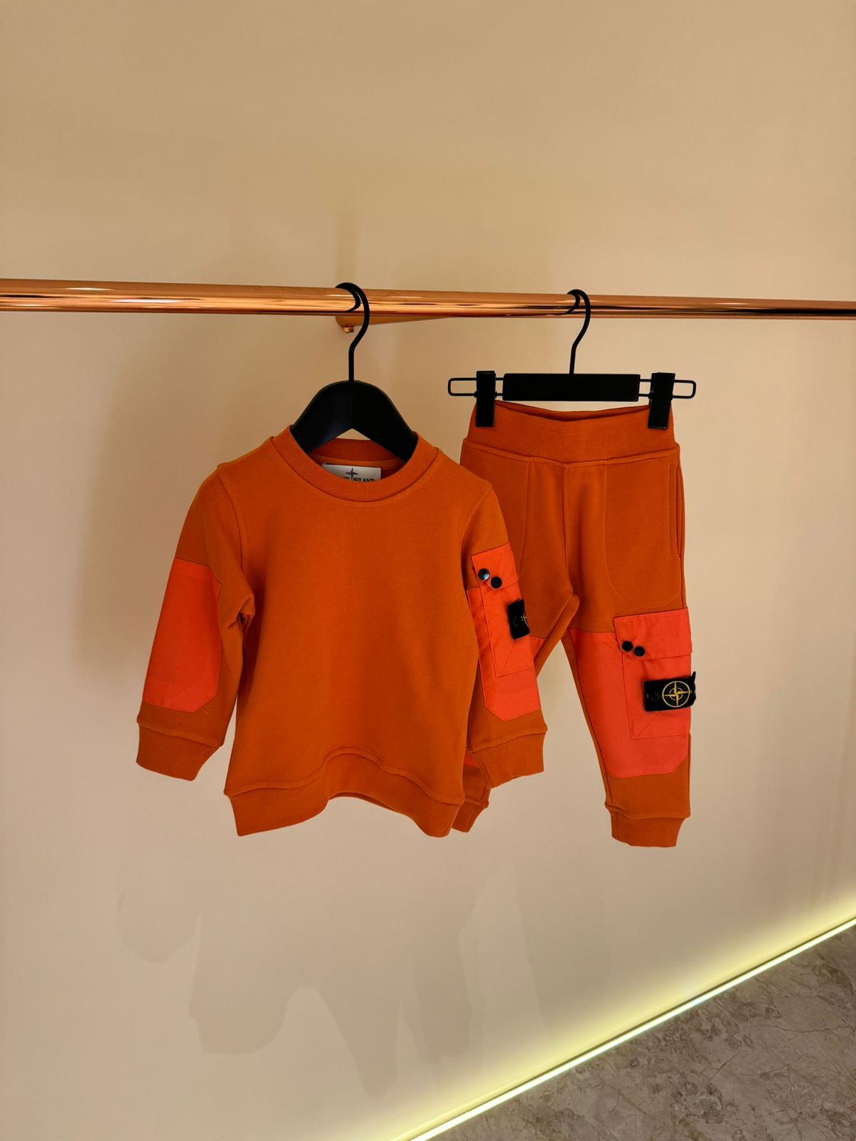 KIDS Trainingspak Stone Basic+Zak Oranje