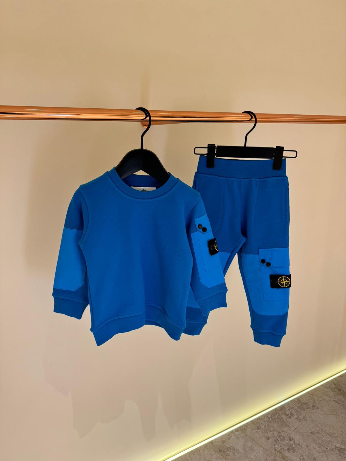 KIDS Trainingspak Stone Basic+Zak Blauw
