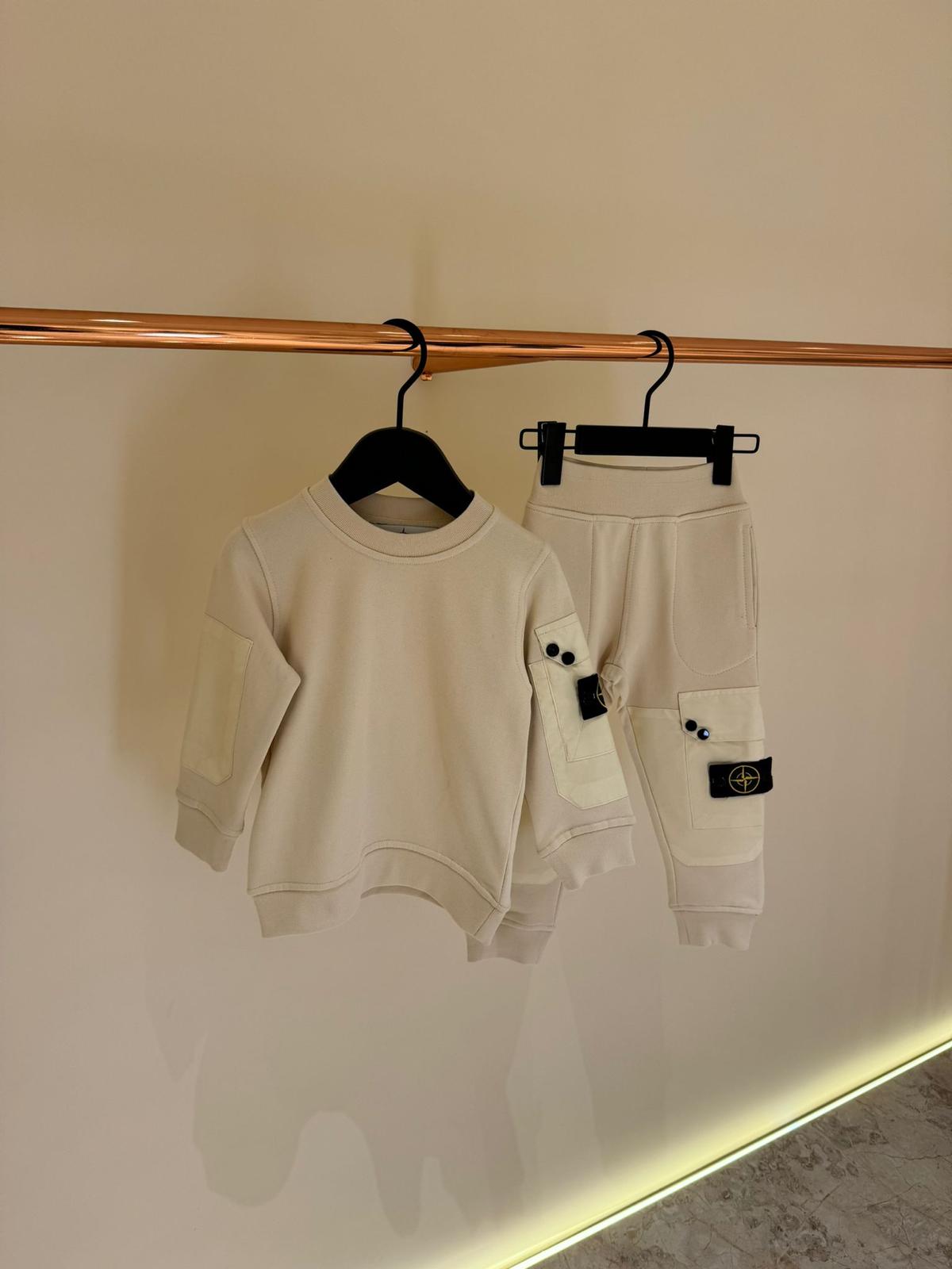 KIDS Trainingspak Stone Basic+Zak Beige