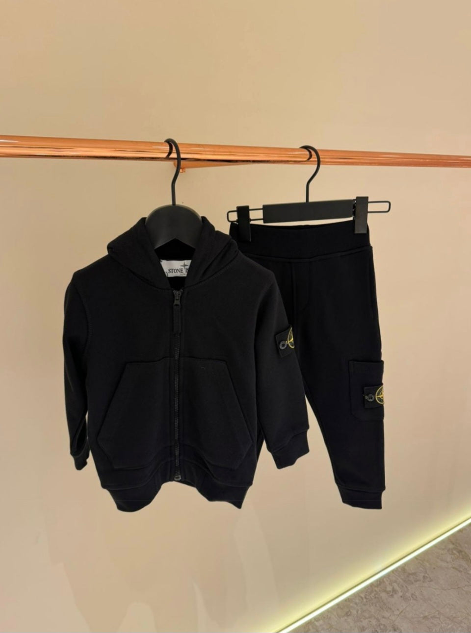 KIDS Trainingspak Stone Island Vest Zwart