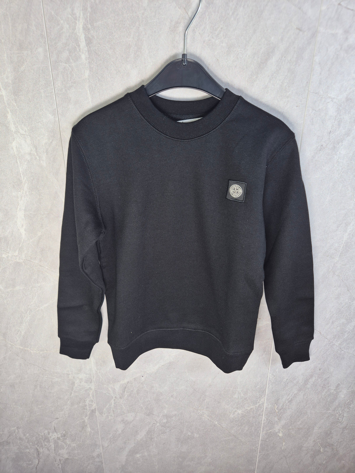 KIDS TRUI STONE ISLAND ZWART