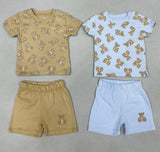 NEWBORN Set Burberry Kleine beertjes Licht Blauw