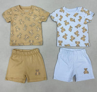 NEWBORN Set Burberry Kleine beertjes Licht Blauw