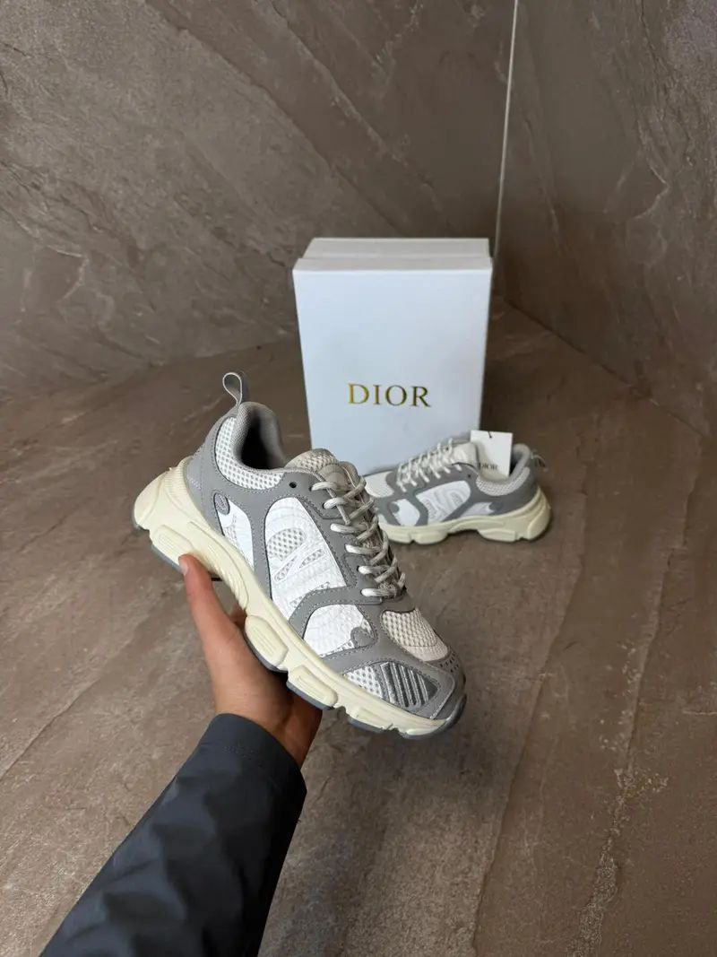 DAMES SCHOENEN DIOR CHRONO - SNEAKER GREY WHITE