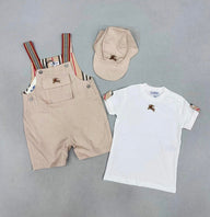NEWBORN BURBERRY BEIGE/WIT 3DELIGE SETJE