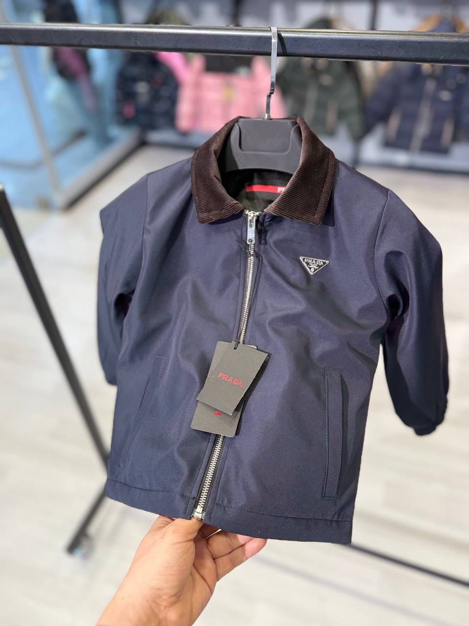 KIDS PRADA (new) ZOMER JAS DONKERBLAUW (NAVY)