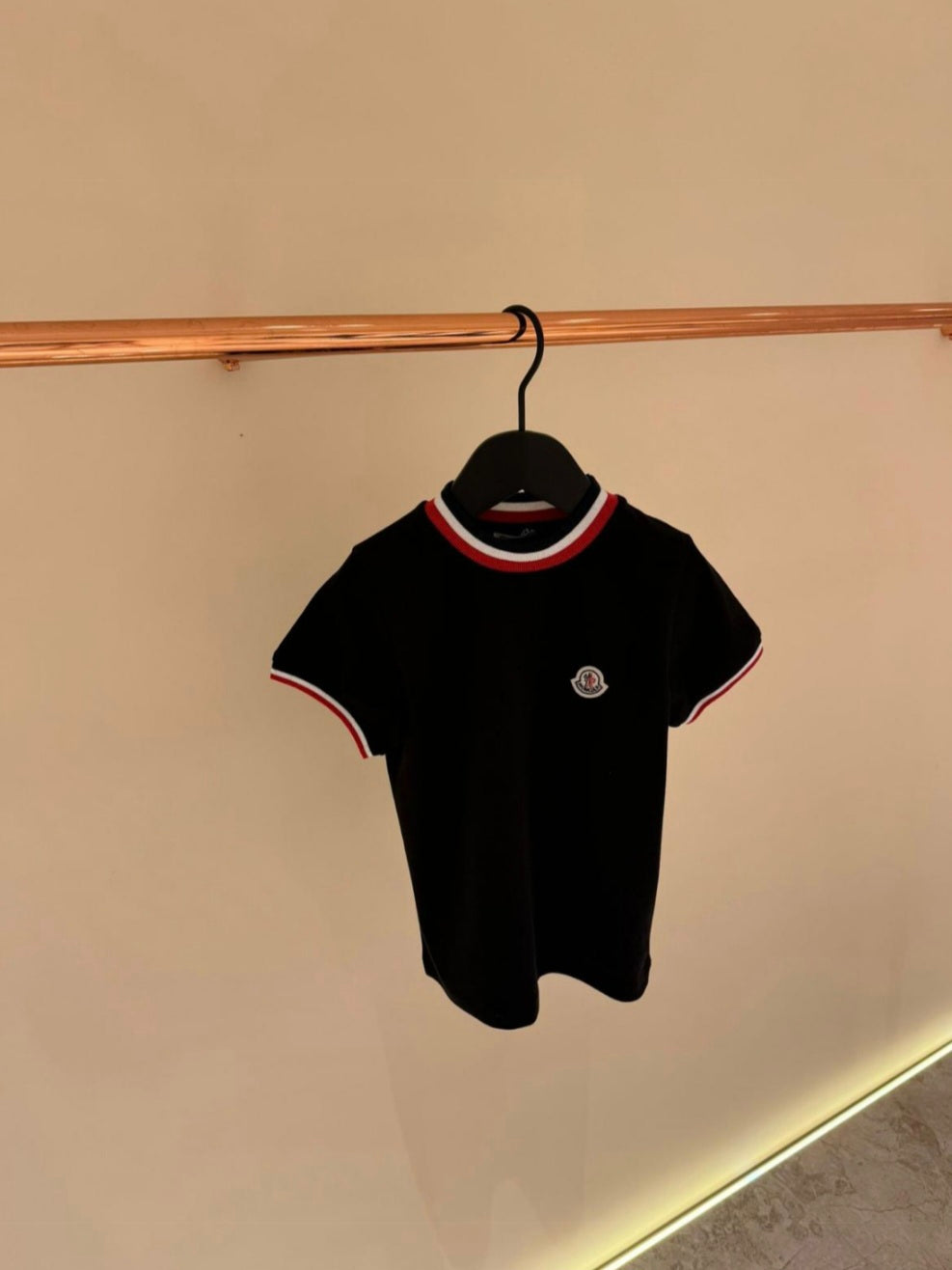 KIDS T-Shirt Moncler Gestreept Zwart