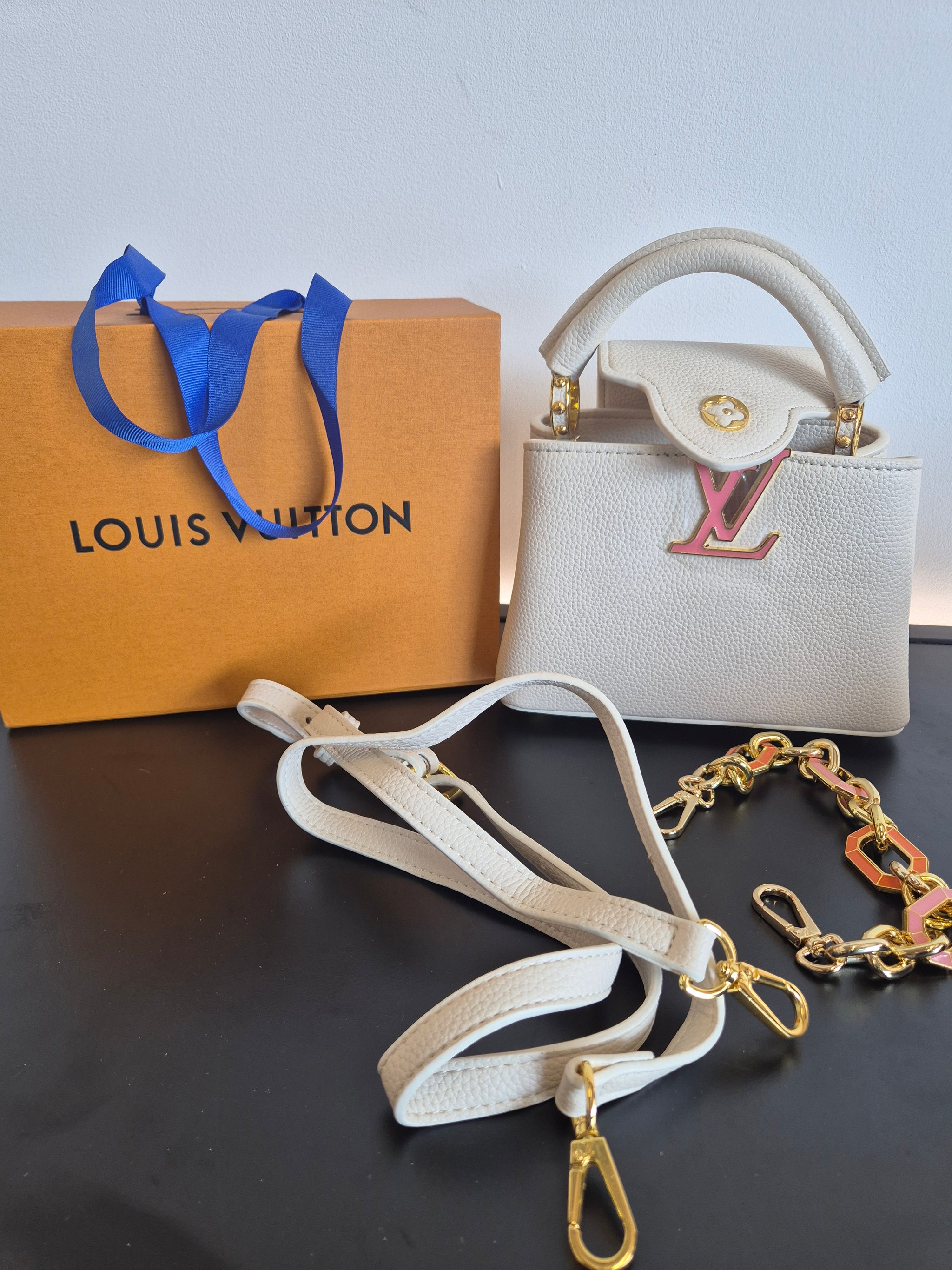 DAMES TASSEN LV WHITE/PINK MINI BAG