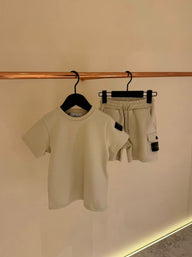 ZOMERSET Kids Stone Island Logo Arm Beige