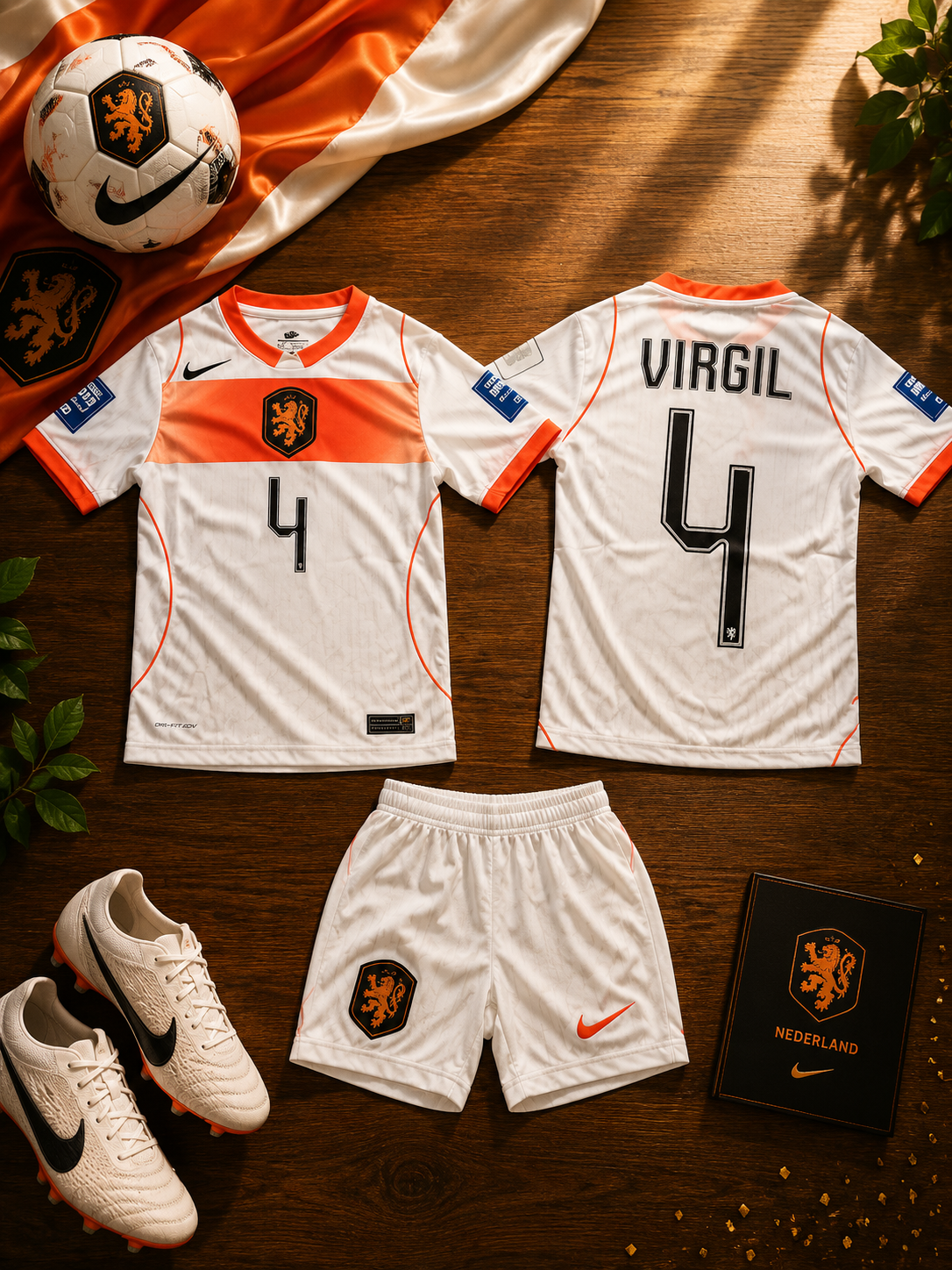 KIDS WK TENUE WIT NEDERLAND VIRGIL VAN DIJK