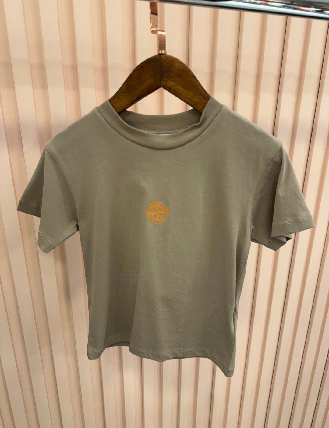 KIDS T-SHIRT STONE ISLAND PALM BRUIN