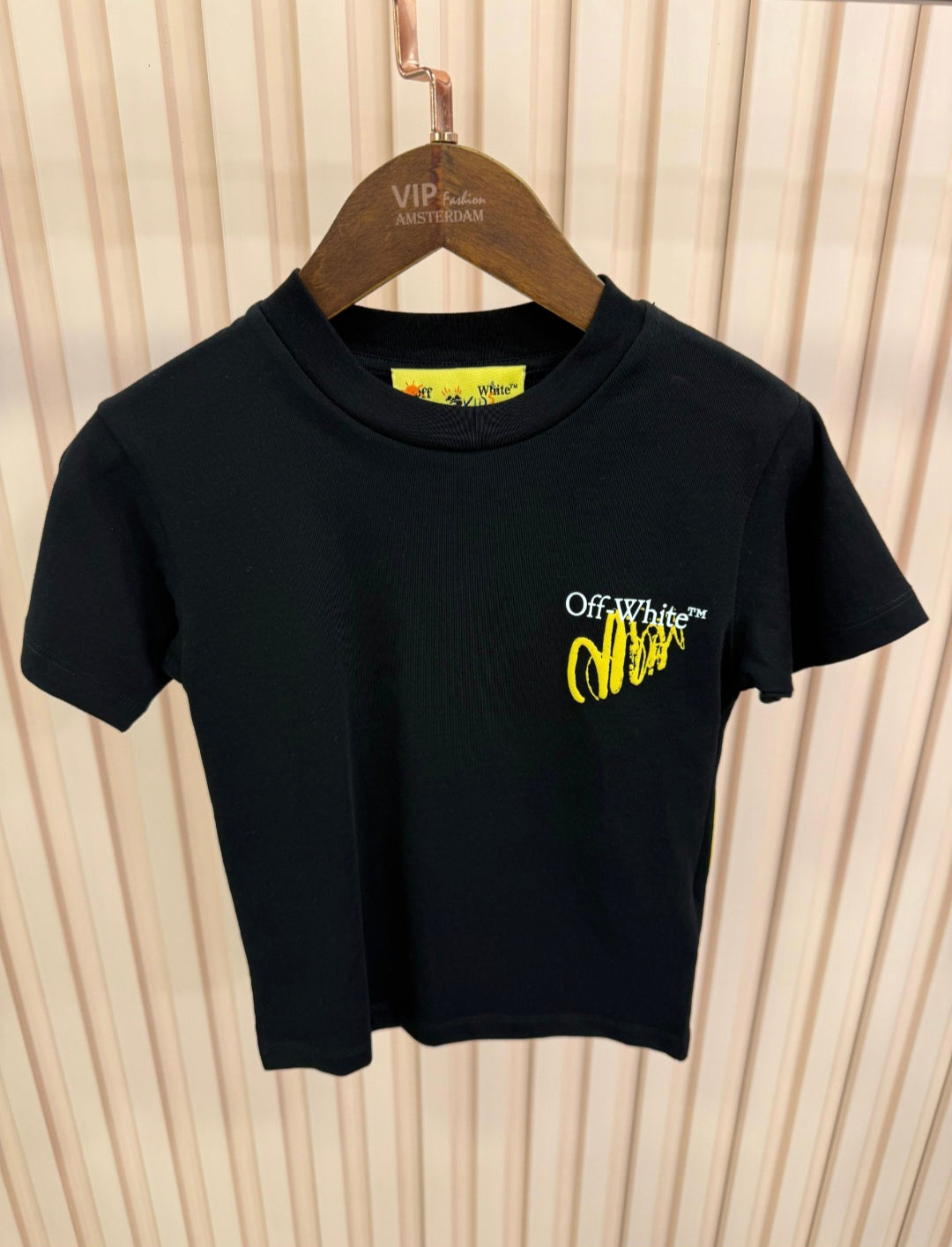 KIDS T-SHIRT BASIC OFF-WHITE ZWART
