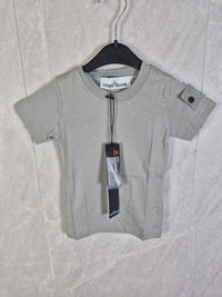 KIDS T-SHIRT STONE ISLAND GRIJZE BADGE