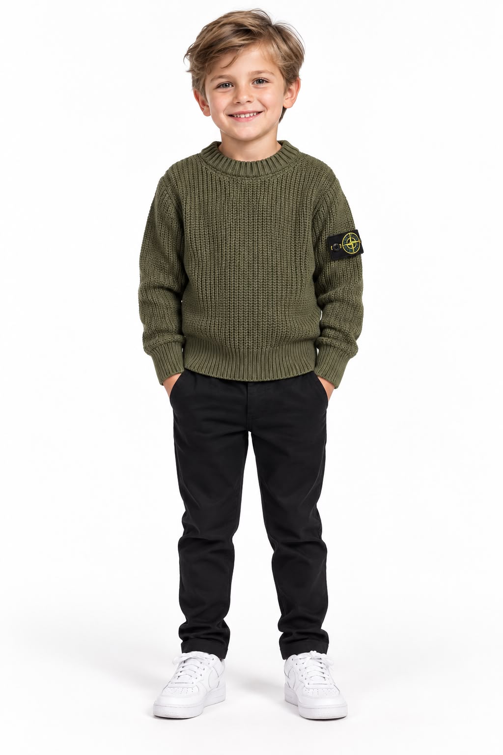 KIDS TRUIEN TRIKO STONE ISLAND KHAKI
