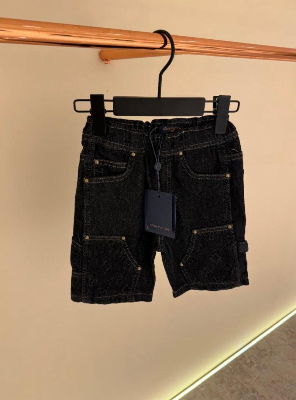 KIDS LV Jeans Short Zwart