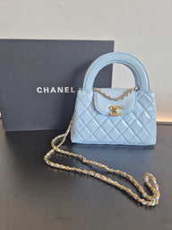 DAMES TASSEN MINI BAG CHANEL LICHTBLAUW
