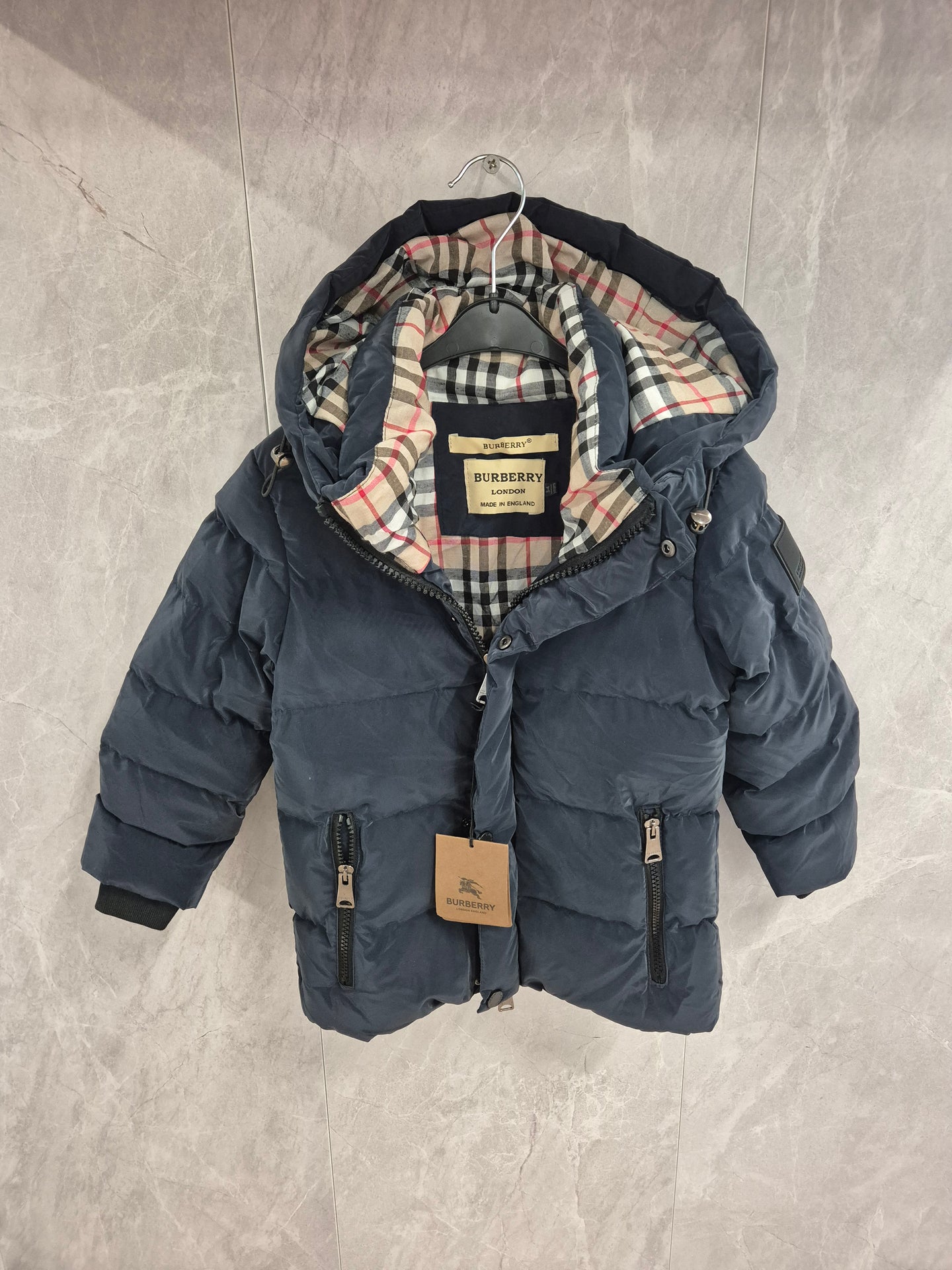 KIDS BURBERRY Jas Blauw