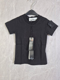 KIDS T-SHIRT STONE ISLAND ZWART BADGE