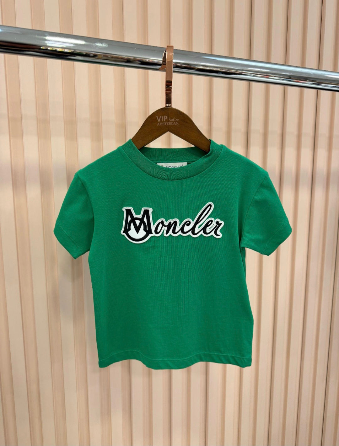 KIDS T-SHIRT MONCLER BORDUUR GROEN