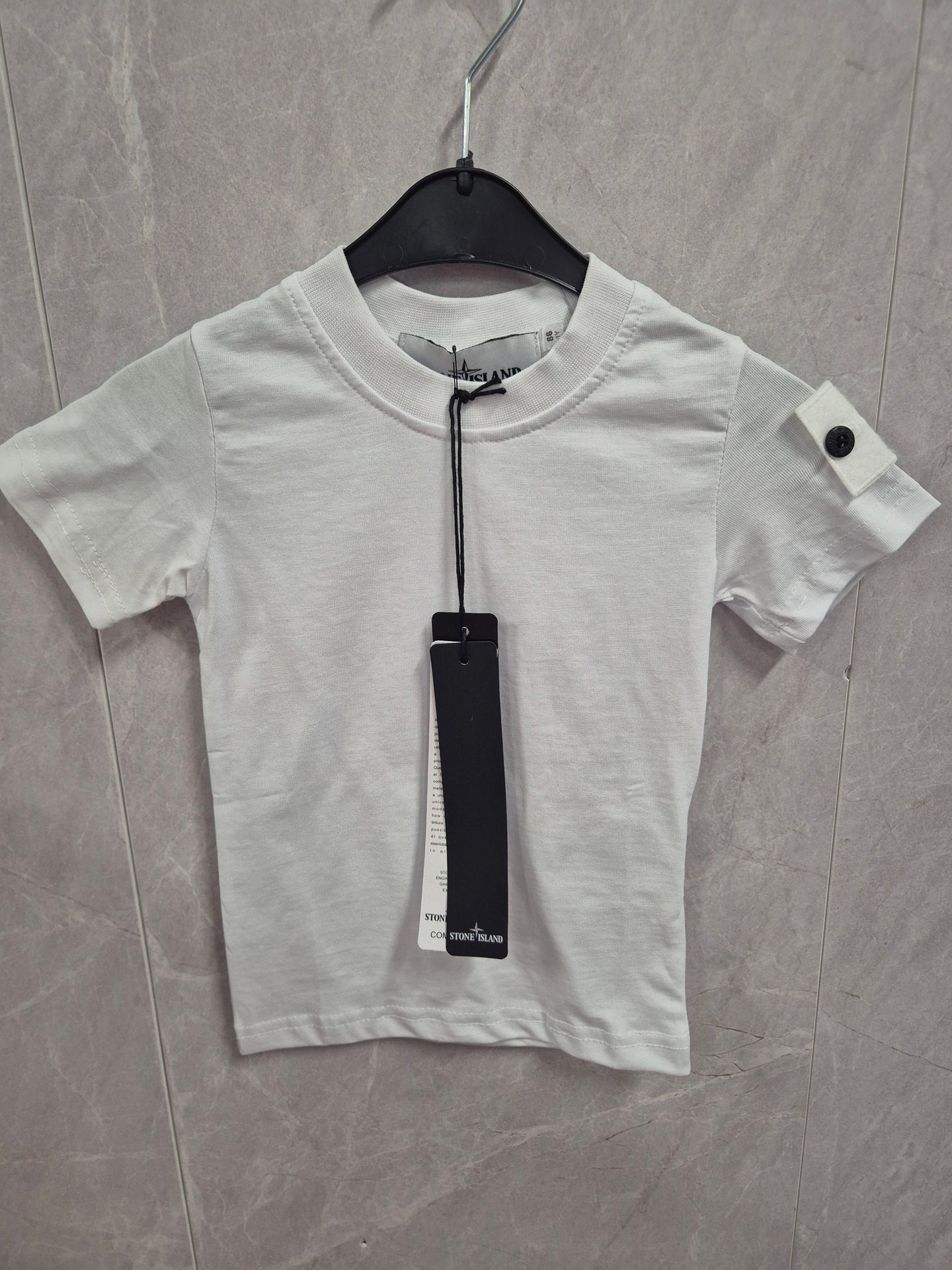 KIDS T-SHIRT STONE ISLAND WIT BADGE