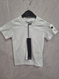 KIDS T-SHIRT STONE ISLAND WIT BADGE