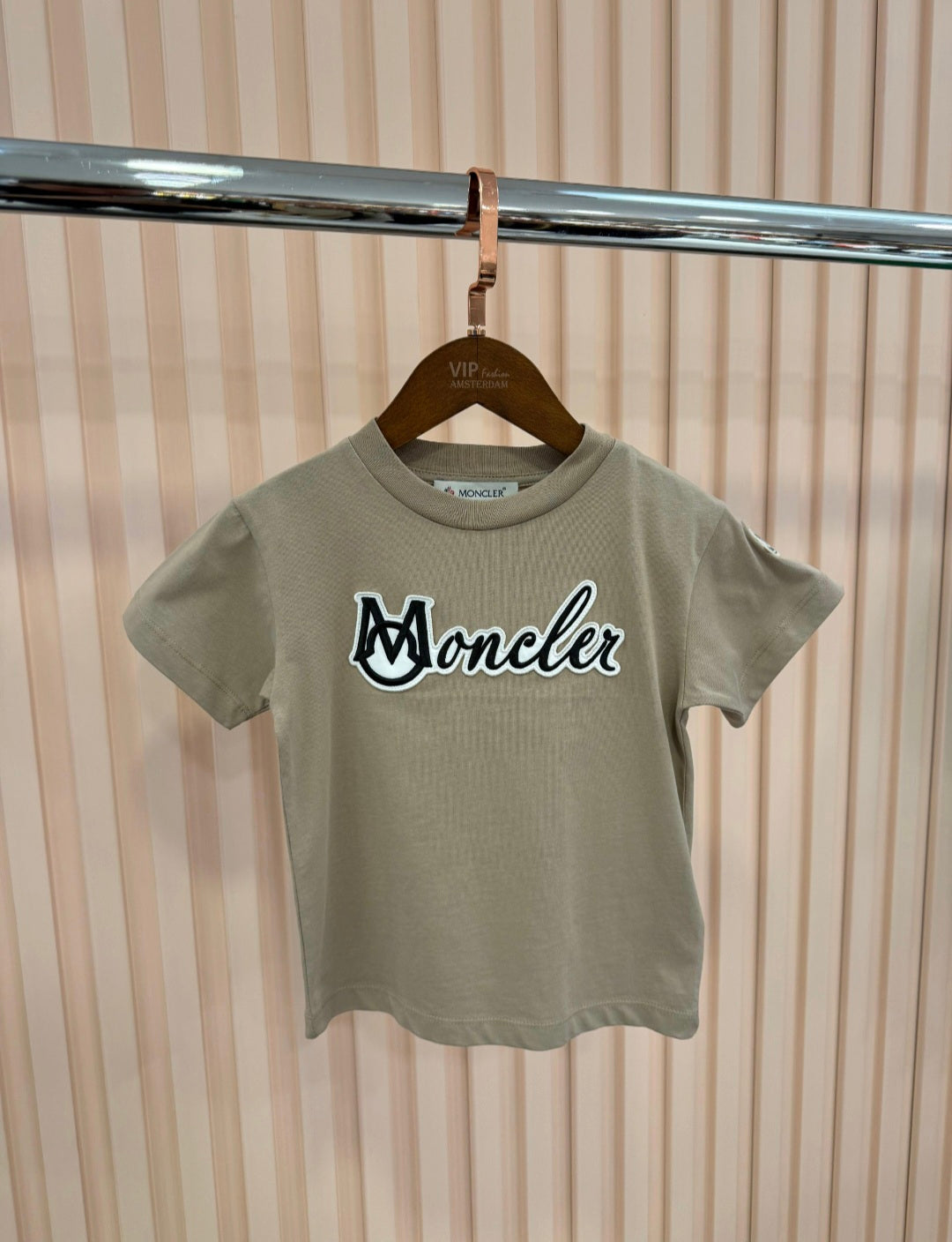 KIDS T-SHIRT MONCLER BORDUUR BEIGE